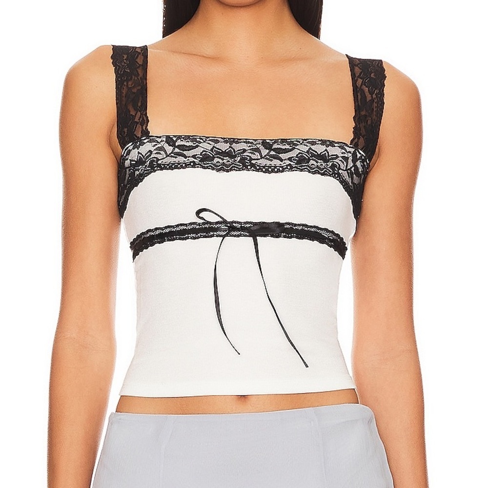 NWT Revolve Majorelle Cassie Cropped Tank Top in White